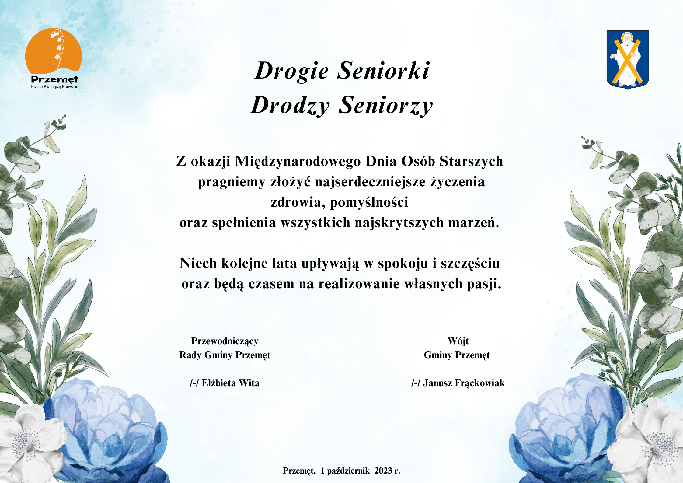 MIĘDZYNARODOWY DZIEŃ OSÓB STARSZYCH