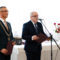 Na zdjęciu wójt Gminy Przemęt oraz Pan Leszek Anglart, który przemawia przez mikrofon.